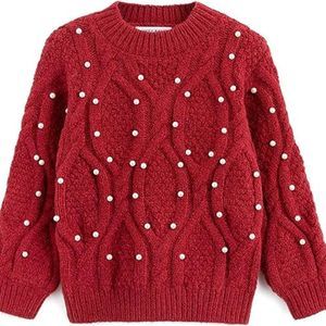 Little Girls Sweater Coat Ruffles Cotton Knitted Toddler Kids Pullover Fall